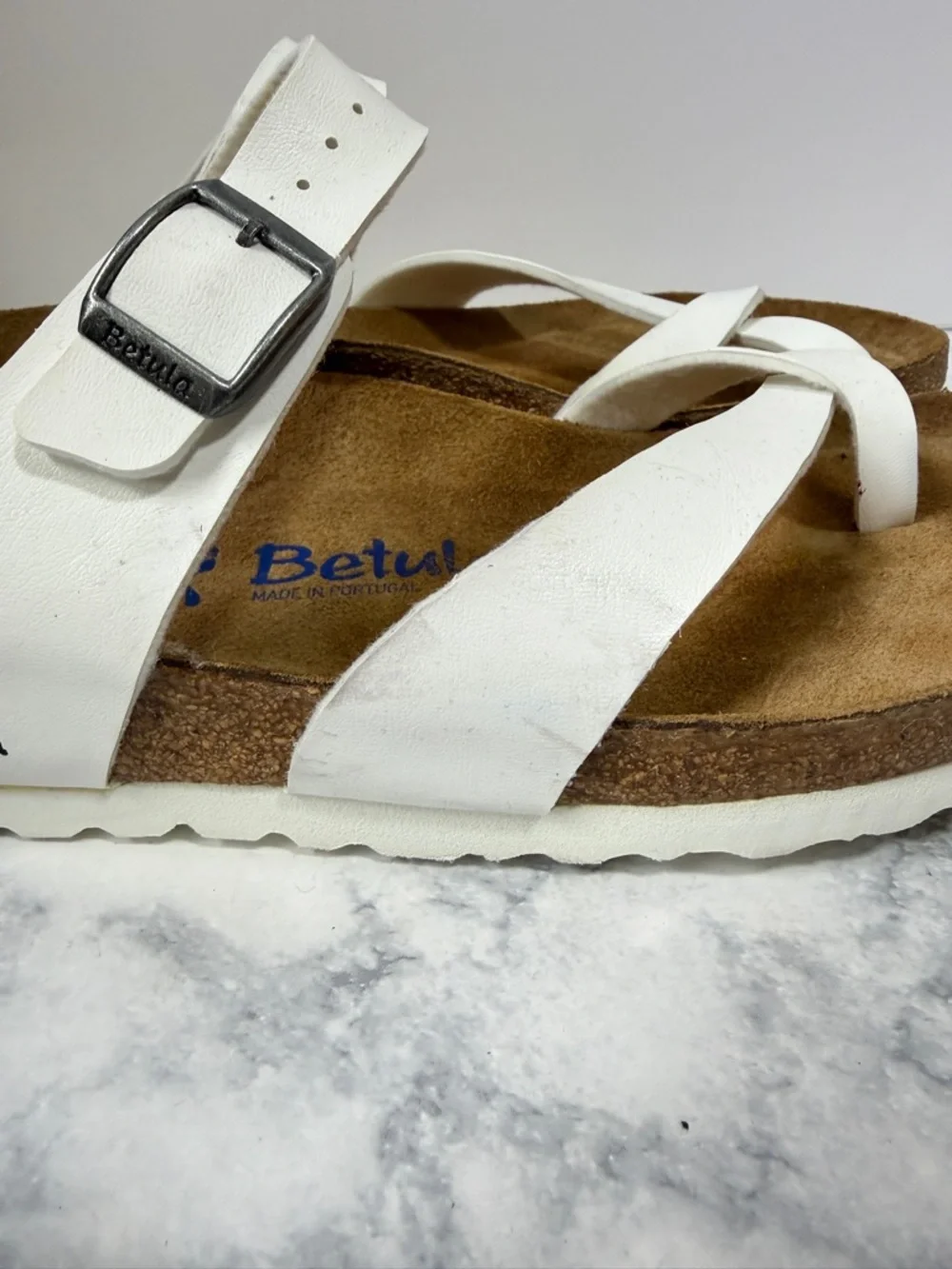 Birkenstock Betula Mia Soft White Narrow leather sandals women’s 11 men’s 9 - Picture 4 of 12
